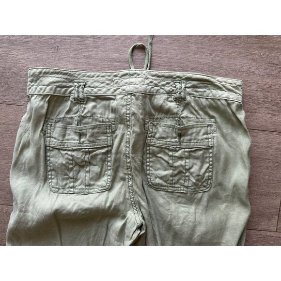 Sundance Women's 6P Linen Blend Cargo Pants Green Slouchy Relaxed - Picture 5 of 5